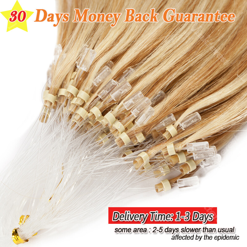 Thick 1G Indian Micro-Ring Loop Beads Pre Bonded 100% Human Hair Extensions USPS