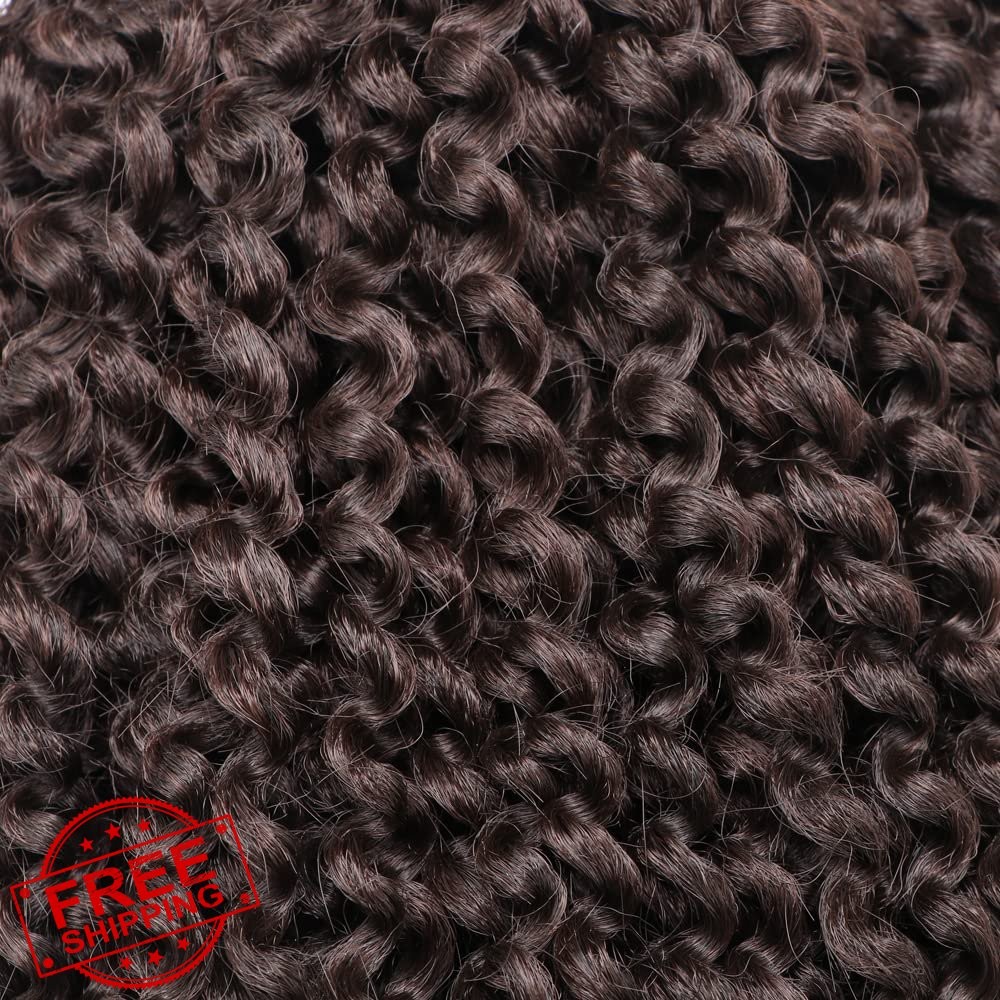 Kinky Curl 8″ Afro Kinky Twist Hair 3pcs Synthetic Crochet Braids 4# Off Black