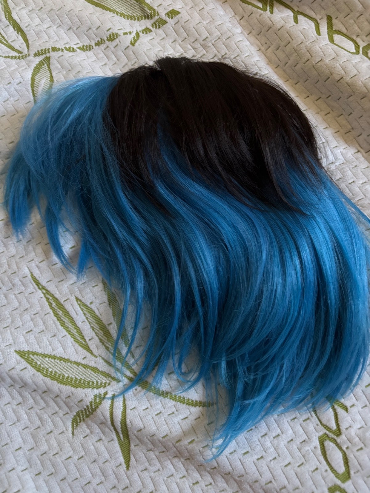 Blue red and purple black mixture unisex wigs