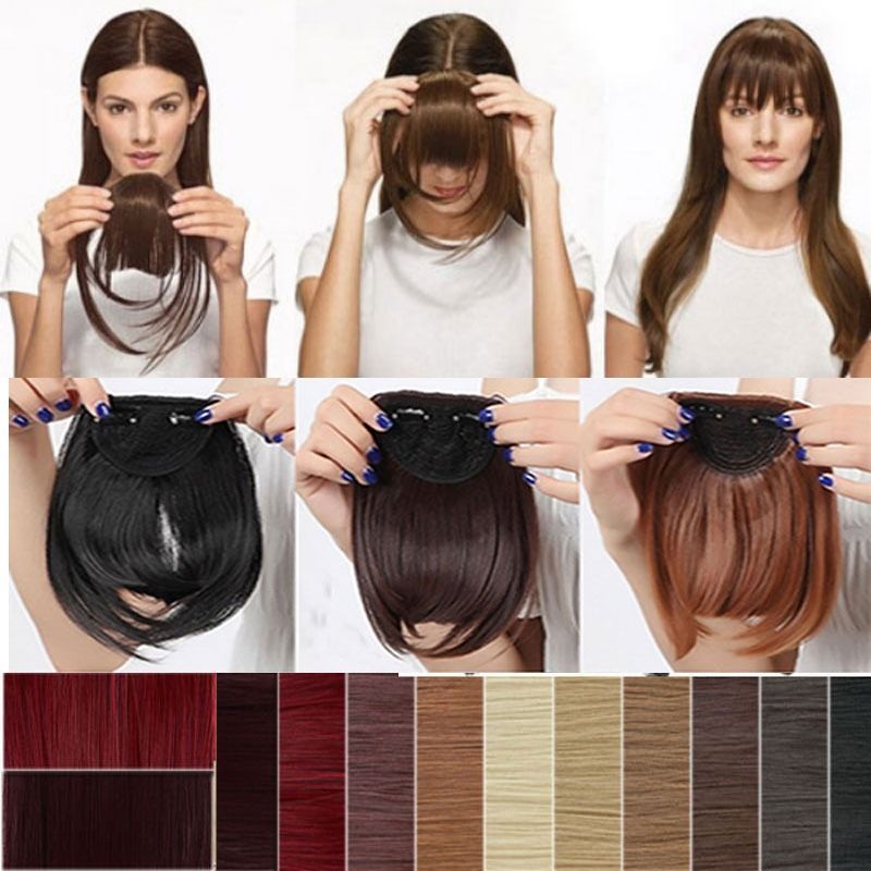 Clip in on Hair Neat Bangs Thick Hair Extension 35g Natural Fake Front Hairpiece