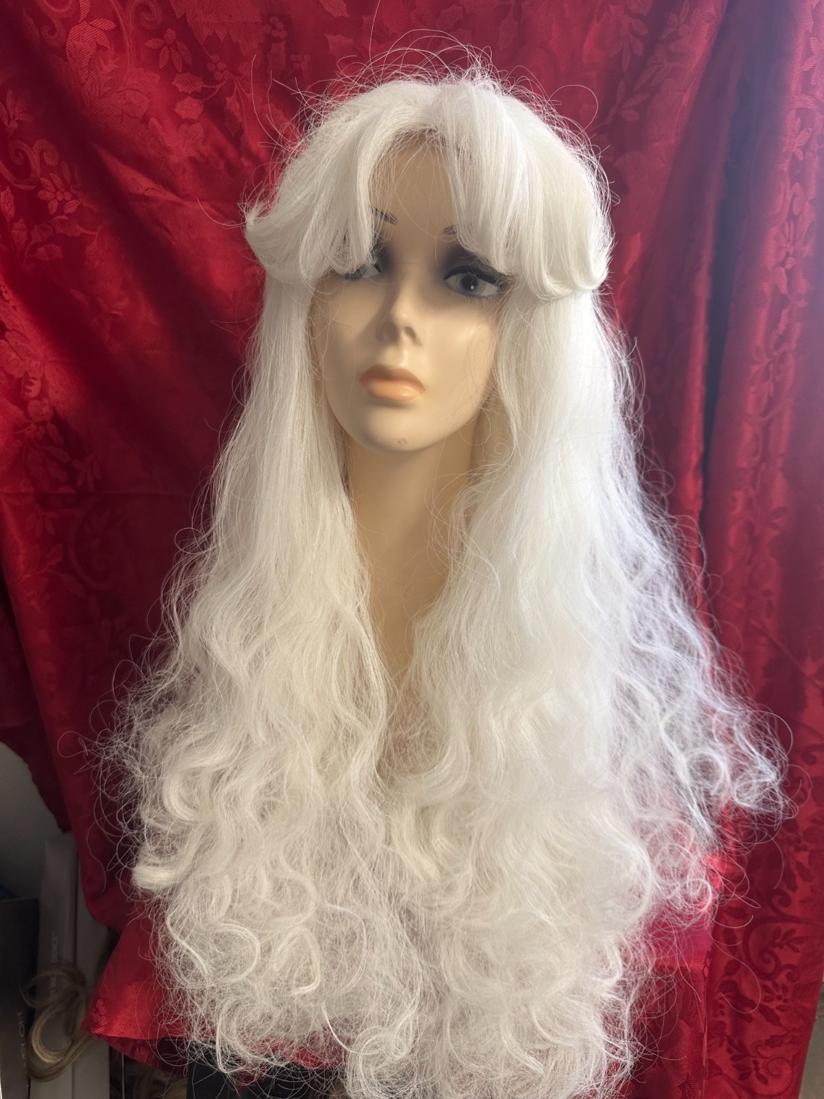 Longest white bangs wig showstopper runway Vegas girl
