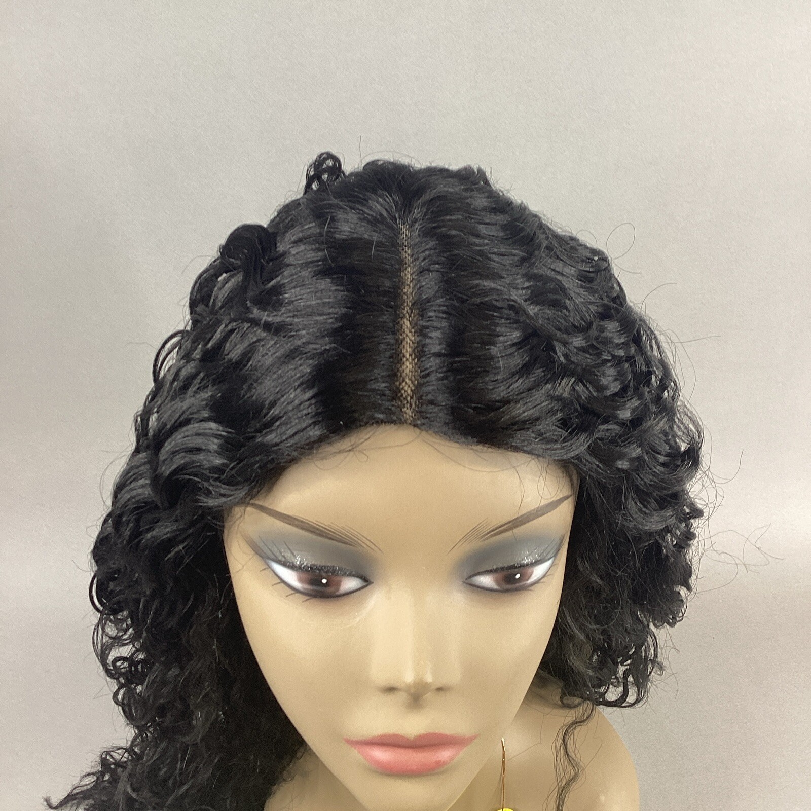 Thora Long Wavy #1B Off Black Premium Synthetic Lace Part Wig