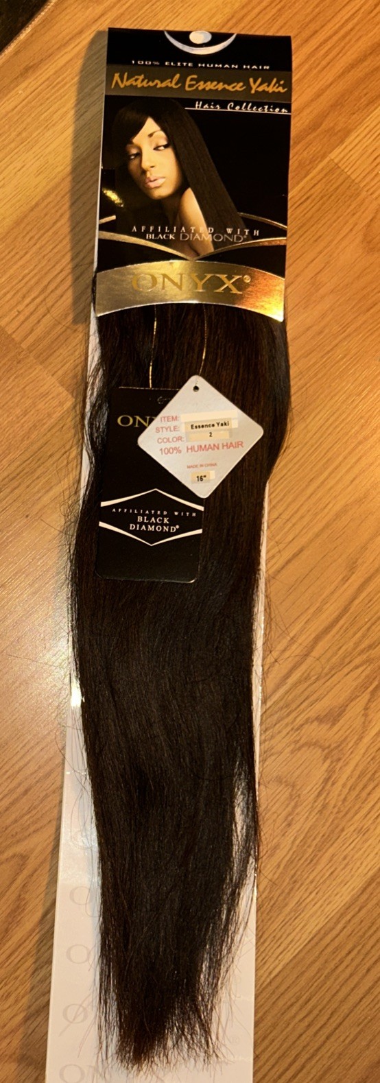 100% Human Hair Ext. Black Diamond Onyx. 16”inch. Color #2. 1 Pack For $33