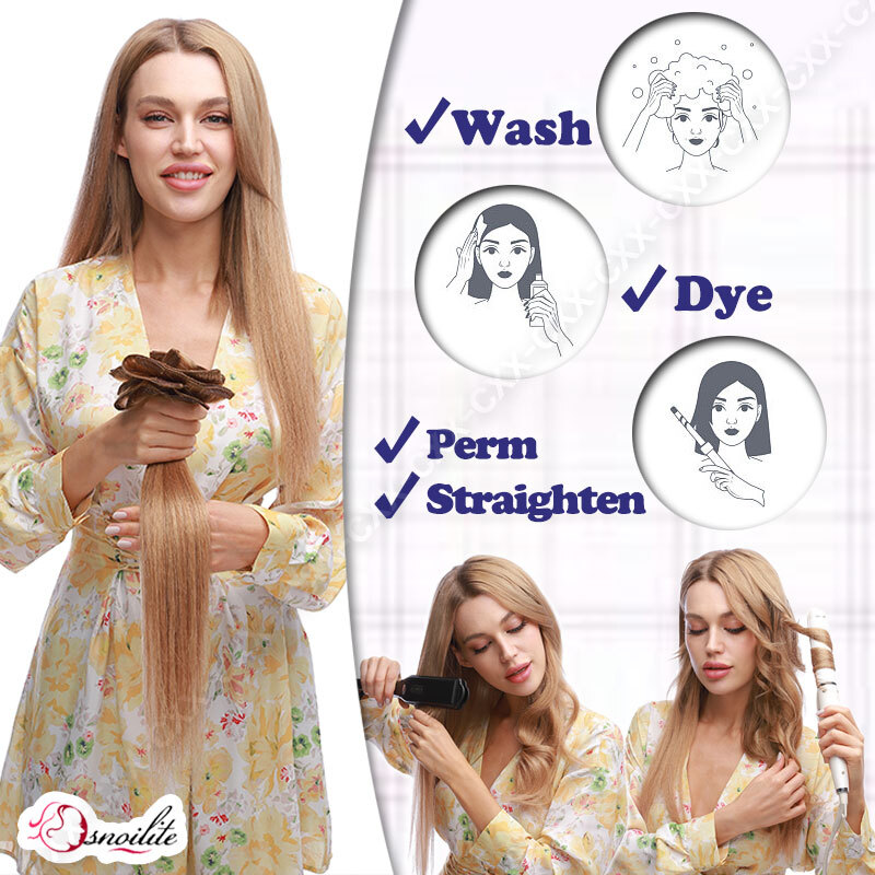 Thick Double Weft Clip In Real Remy Human Hair Extensions 8PCS Full Head Ombre T