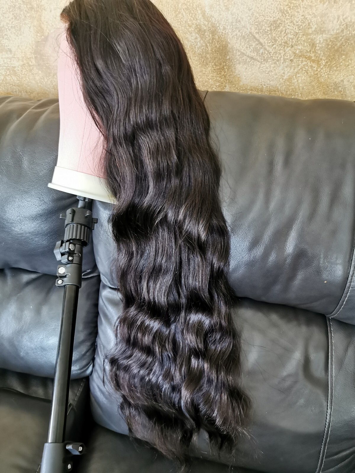 Ready To Go Bleached Knots High Quality Sexy 30” Human Hair Front Lace Wig 1B