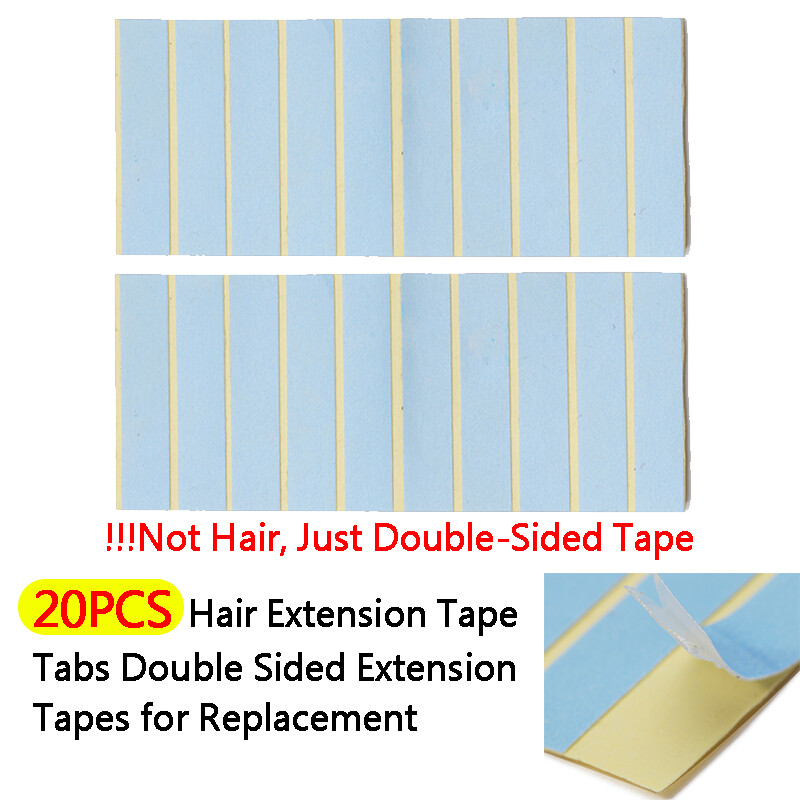 200Pieces Hair Extension Tape Glue Stick Tabs Double Sided Tapes for Replacement