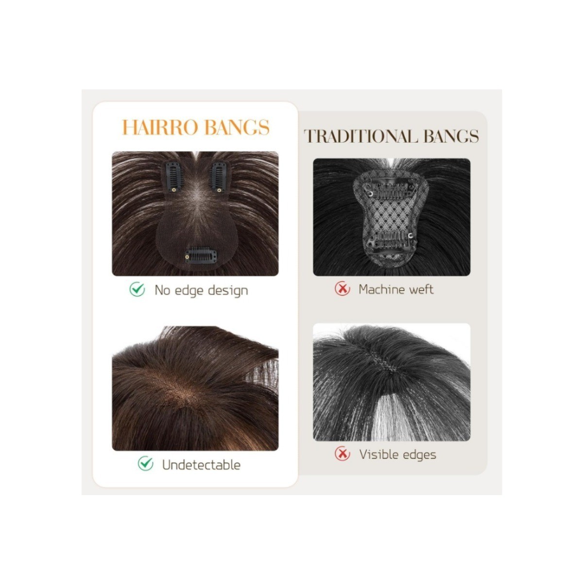 Clip In Bangs Remy Human Hair Topper Dark Brown #02 3D Wispy Bangs 11in Brunette