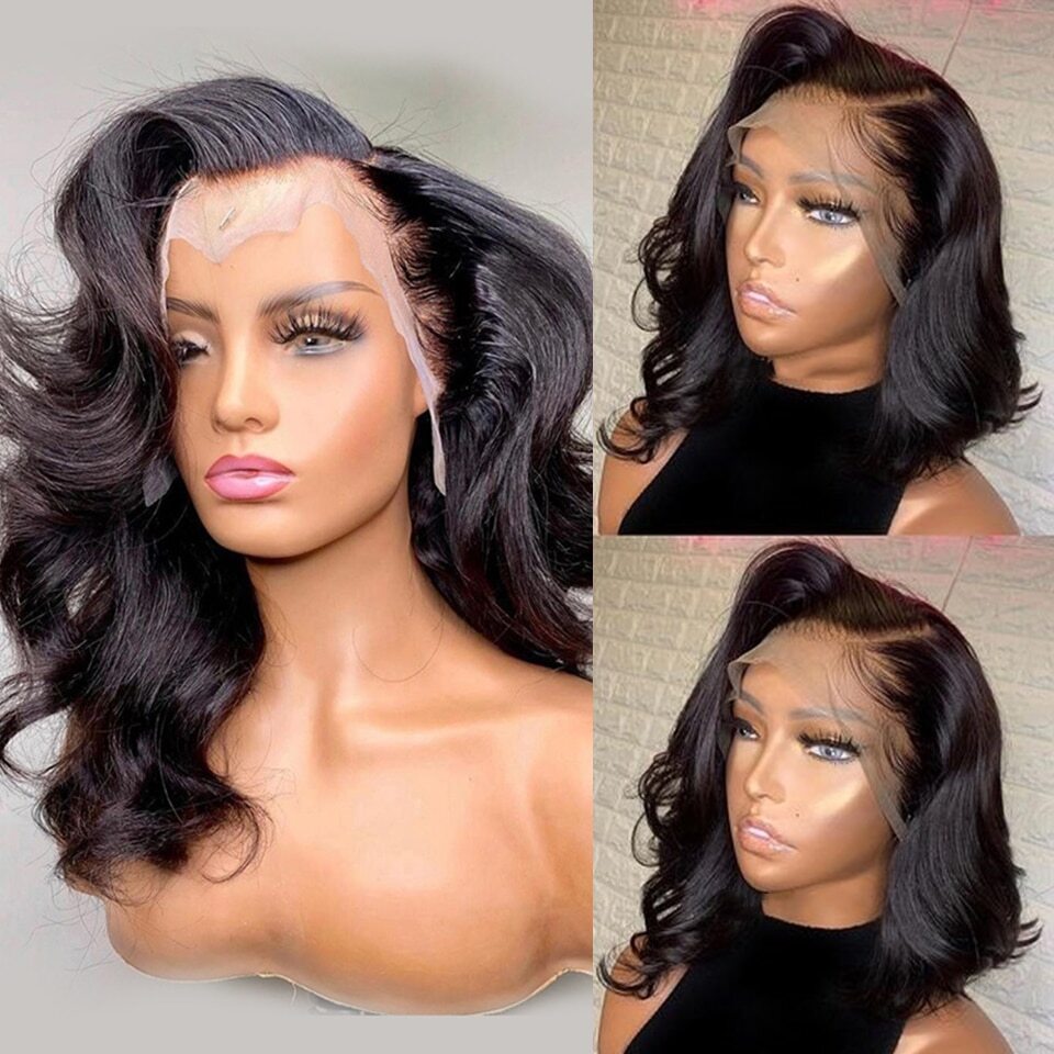Body Wave Short Bob Wig 5×1 T Part Wig Deep Wave Frontal Wig Human Hair Wigs