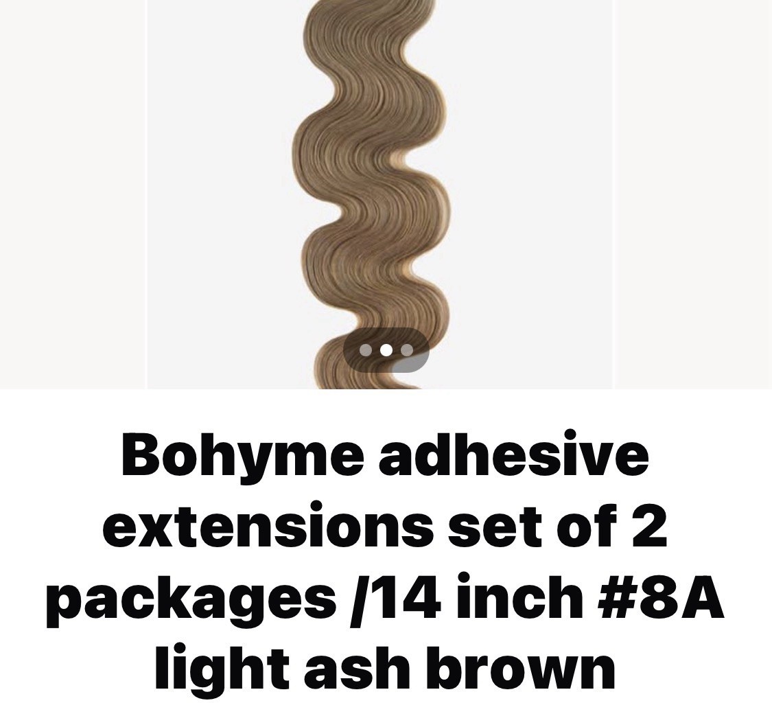 Bohyme Adhesive Skin Weft Tape Extensions 14in #8A Light Ash Brown 2packages