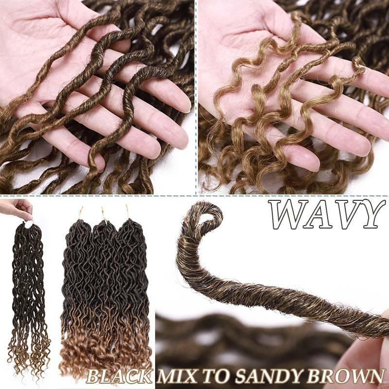 US Purple Goddess Faux Locs Crochet Braids Hair Extensions Curly Ends Dreadlocks