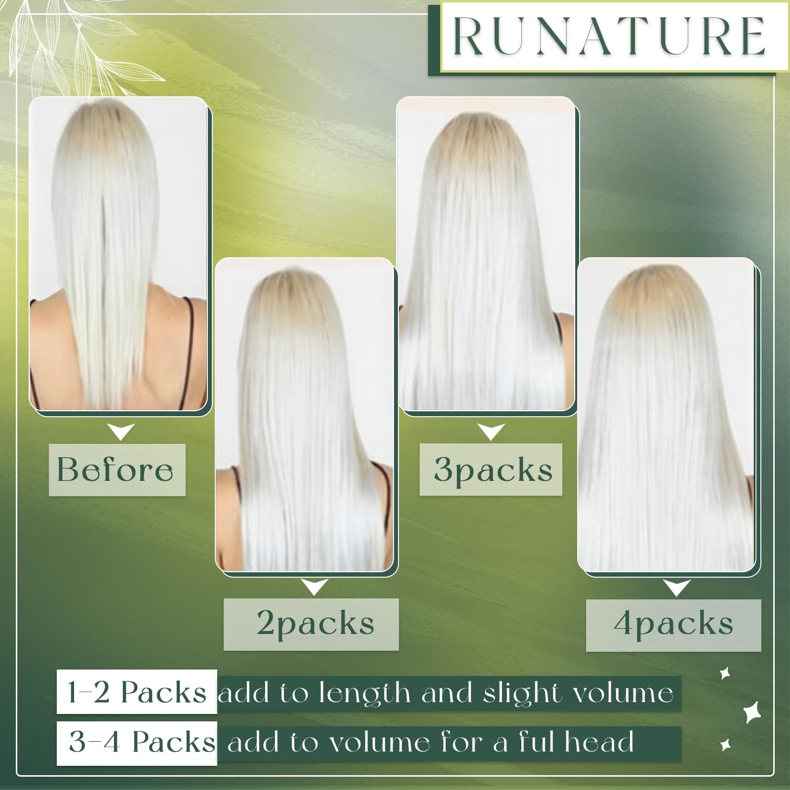 Runature Nano Hair Extentions Human Hair Dark Brown Balayage Light Brown Nano