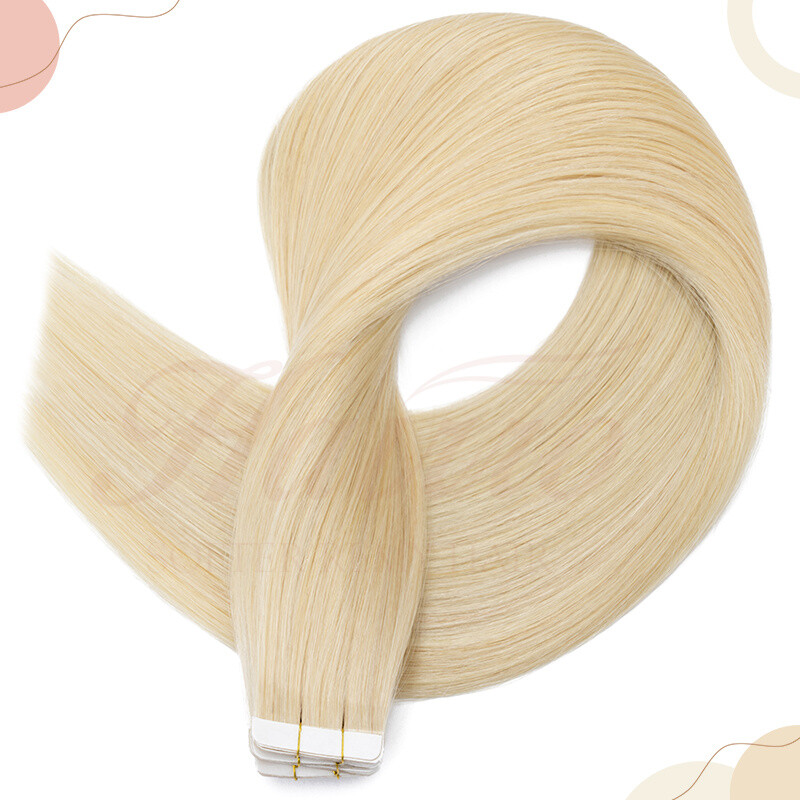 Double Drawn Invisible Tape In Skin Weft Remy Human Hair Extensions 18″20″22″24″