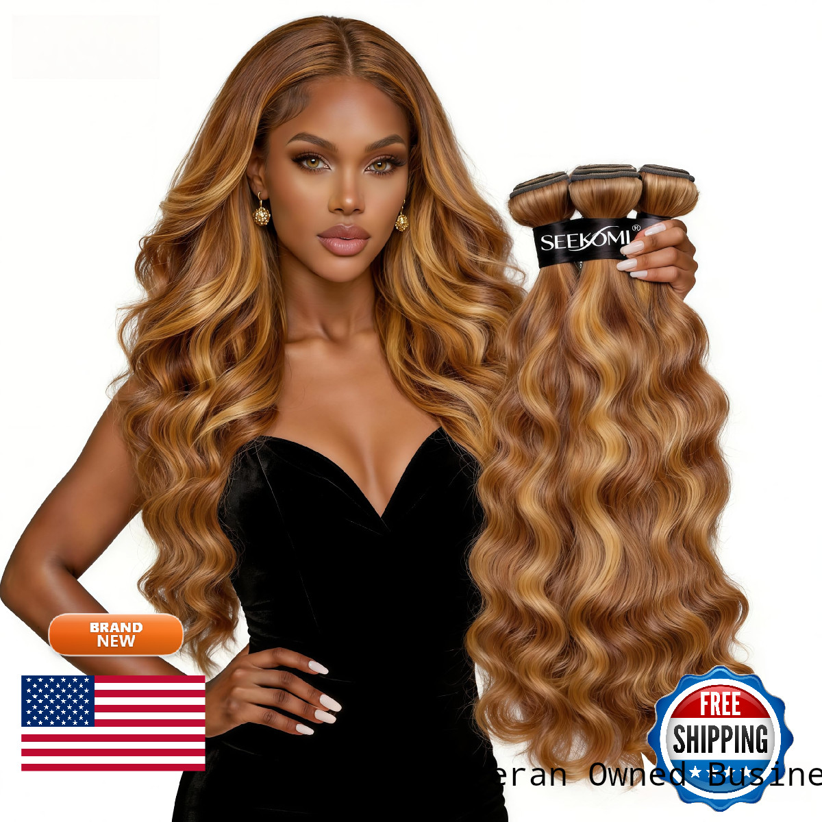 Seekomi Ombre Highlight Body Wave Bundles Human Hair 18 20 22 Inch 12A 100