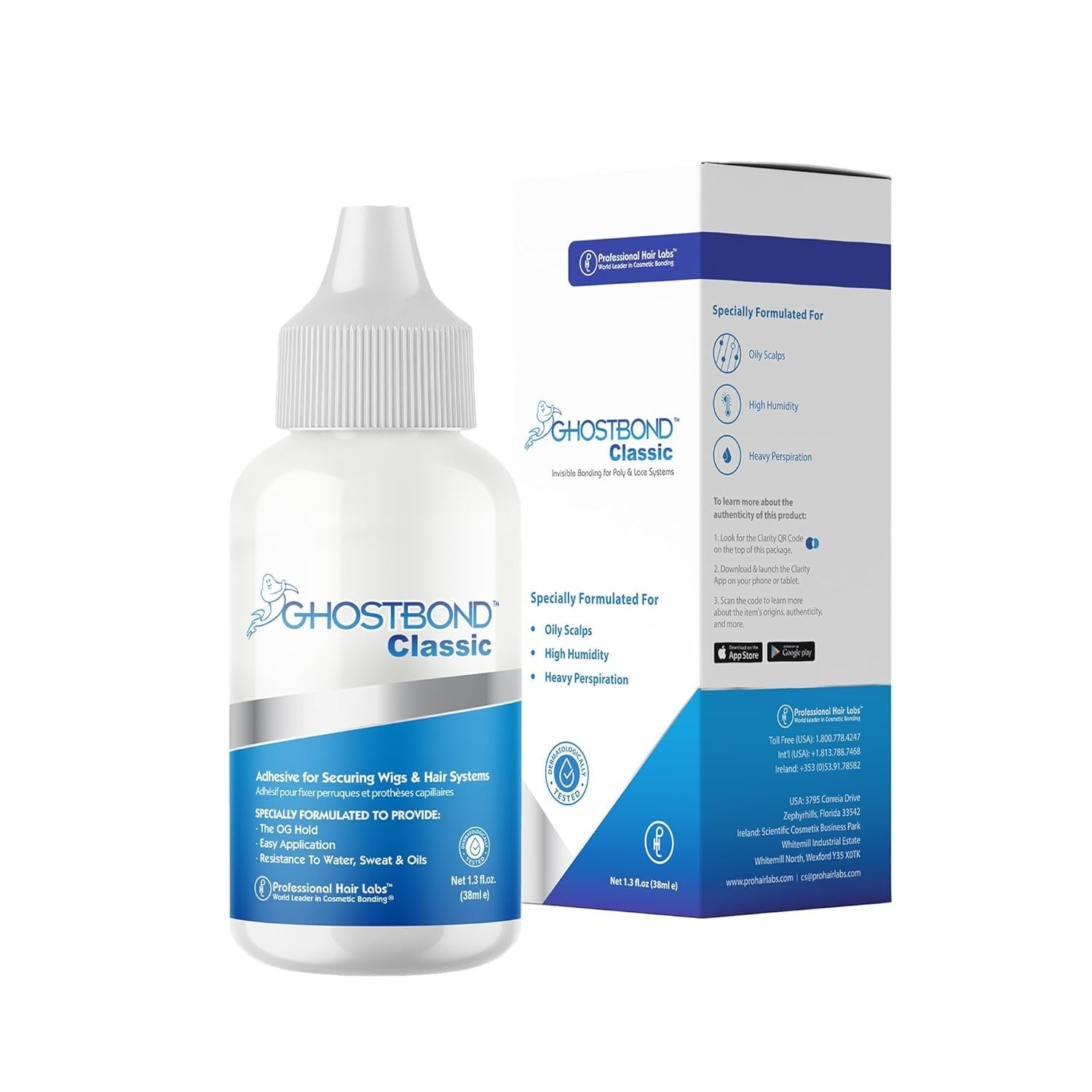 GHOSTBOND Classic Hair Replacement Adhesive 1.3oz – Invisible Wig Bonding Glu…