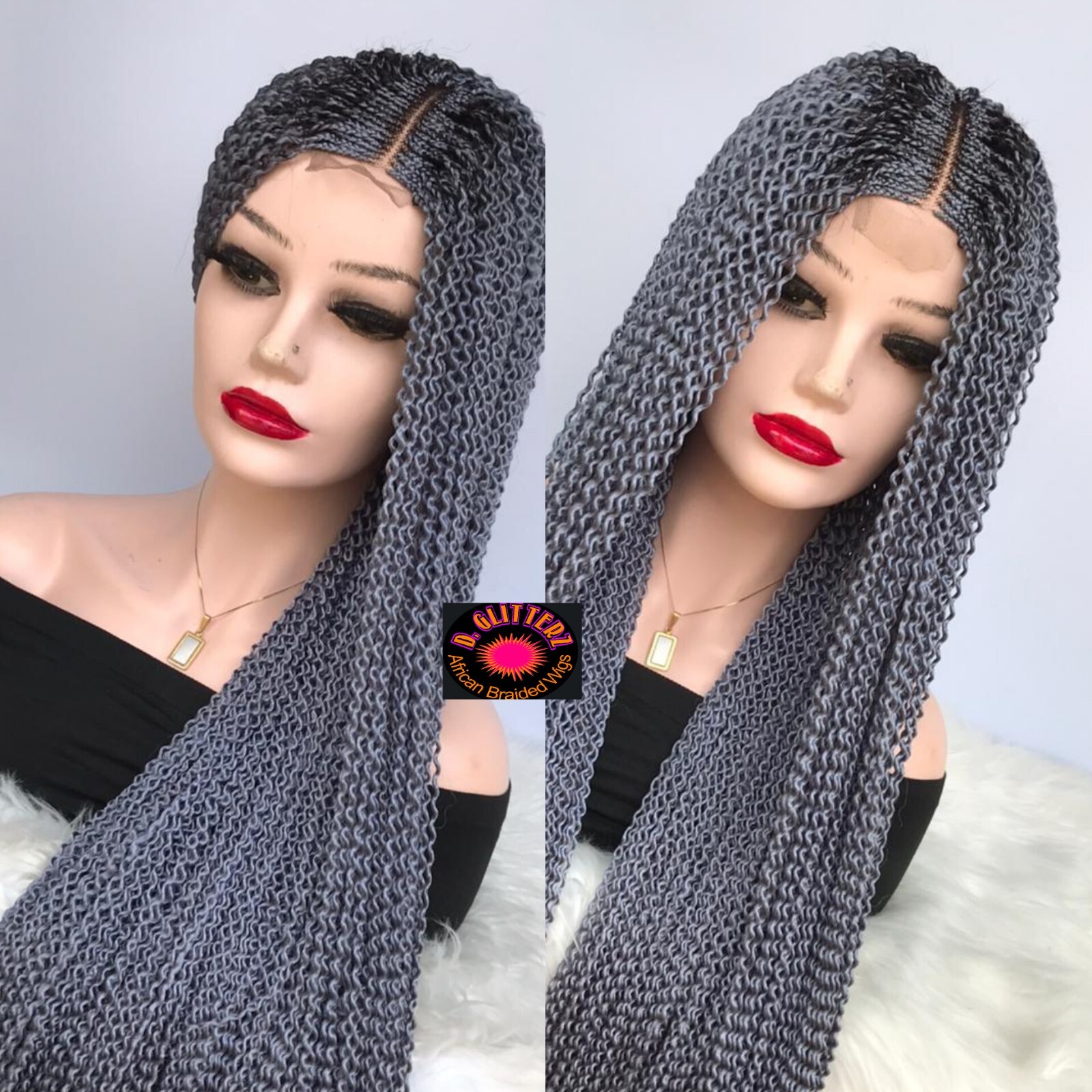 WATERMELON BRAIDED WIGS ON 2*4 LACE CLOSURE 42″