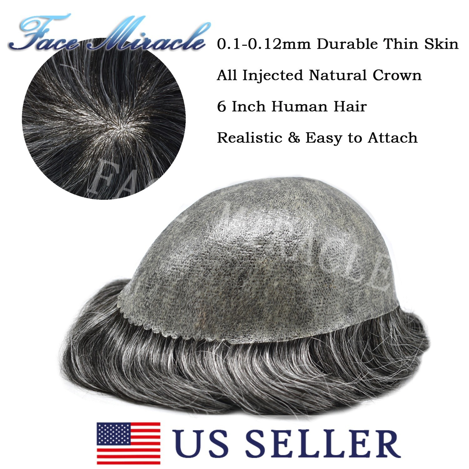 Mens Hair System All Poly Thin Skin Toupee for Men Human Hair Units Mens Toupee