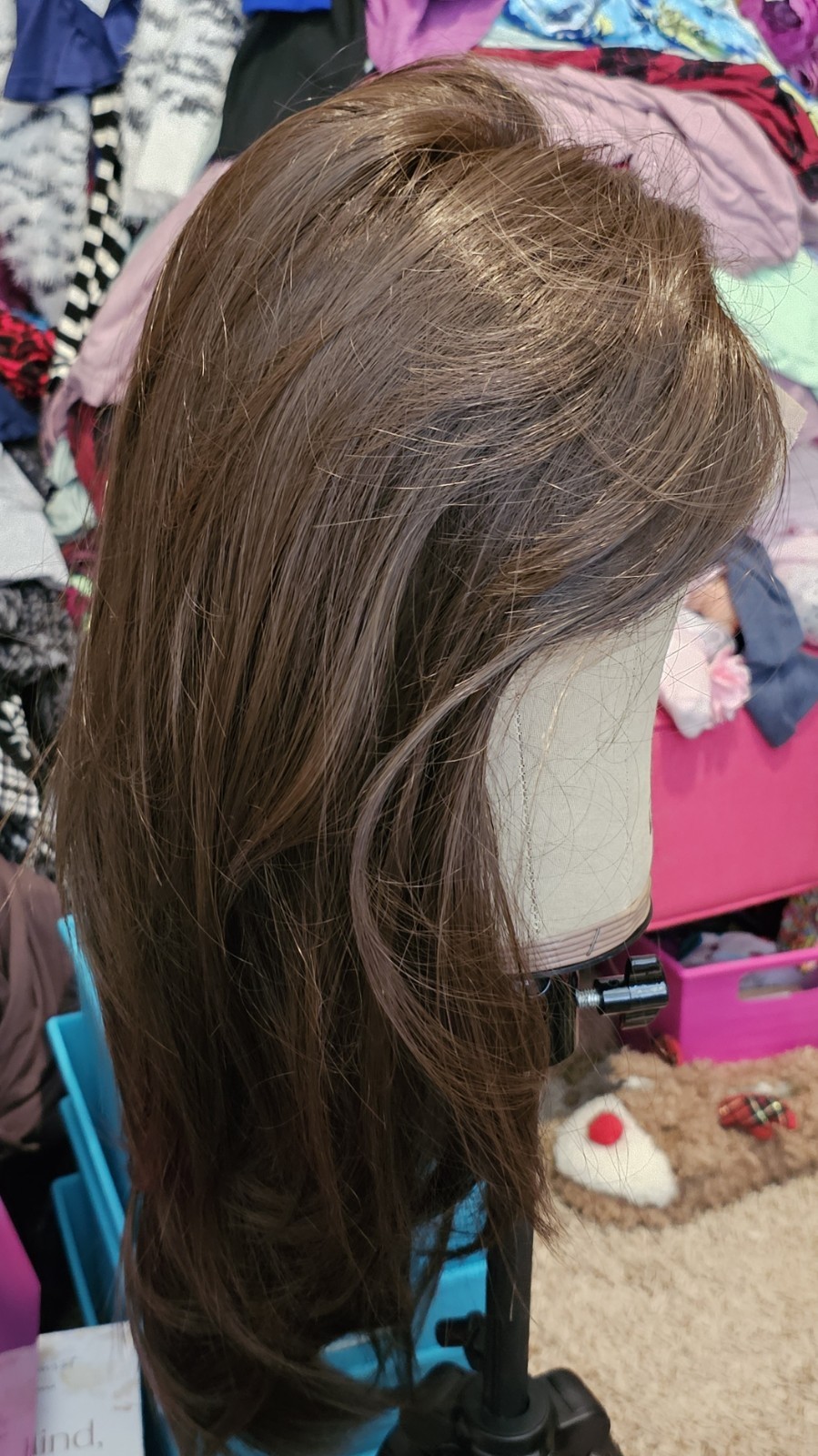 Rich Chocolate Brown Layered Free Part Wig