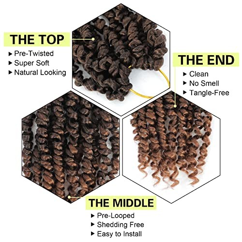 Passion Twist Crochet Hair 10Inch Passion Twist Hair 8 10 Inch (Pack of 8) T30