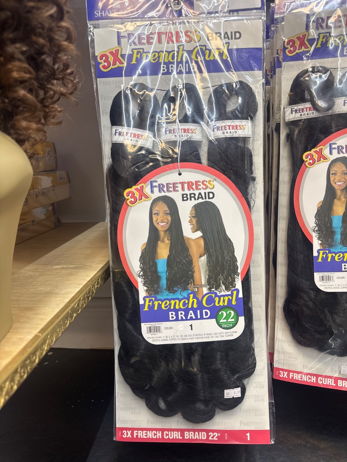 3x French Curl 22 Inch Braiding Hair In Many Colors By Freetress Braid (2 packs)