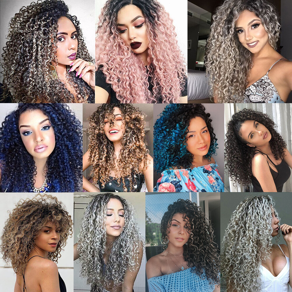 Natural Kinky Curly Crochet Braids Water Deep Wave hair as Human Hair Extensions
