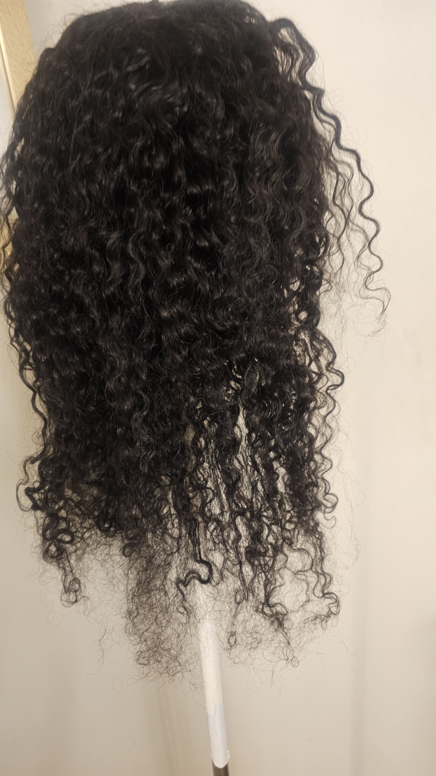 High Quality 26″ black #1B waterwave 100% Virgin Human Hair Lace front Wig. 4×4