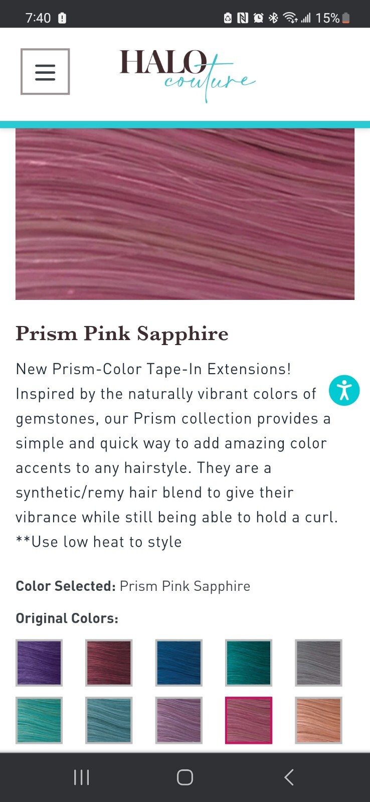 Halo Couture Prism Pink Sapphire Tape In Extensions 20″ Trimmed 1/4 Inch
