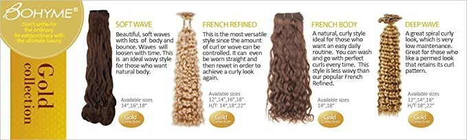 BOHYME GOLD Finest 100% Remi Human Hair | FRENCH REFINED | Select Length & Color