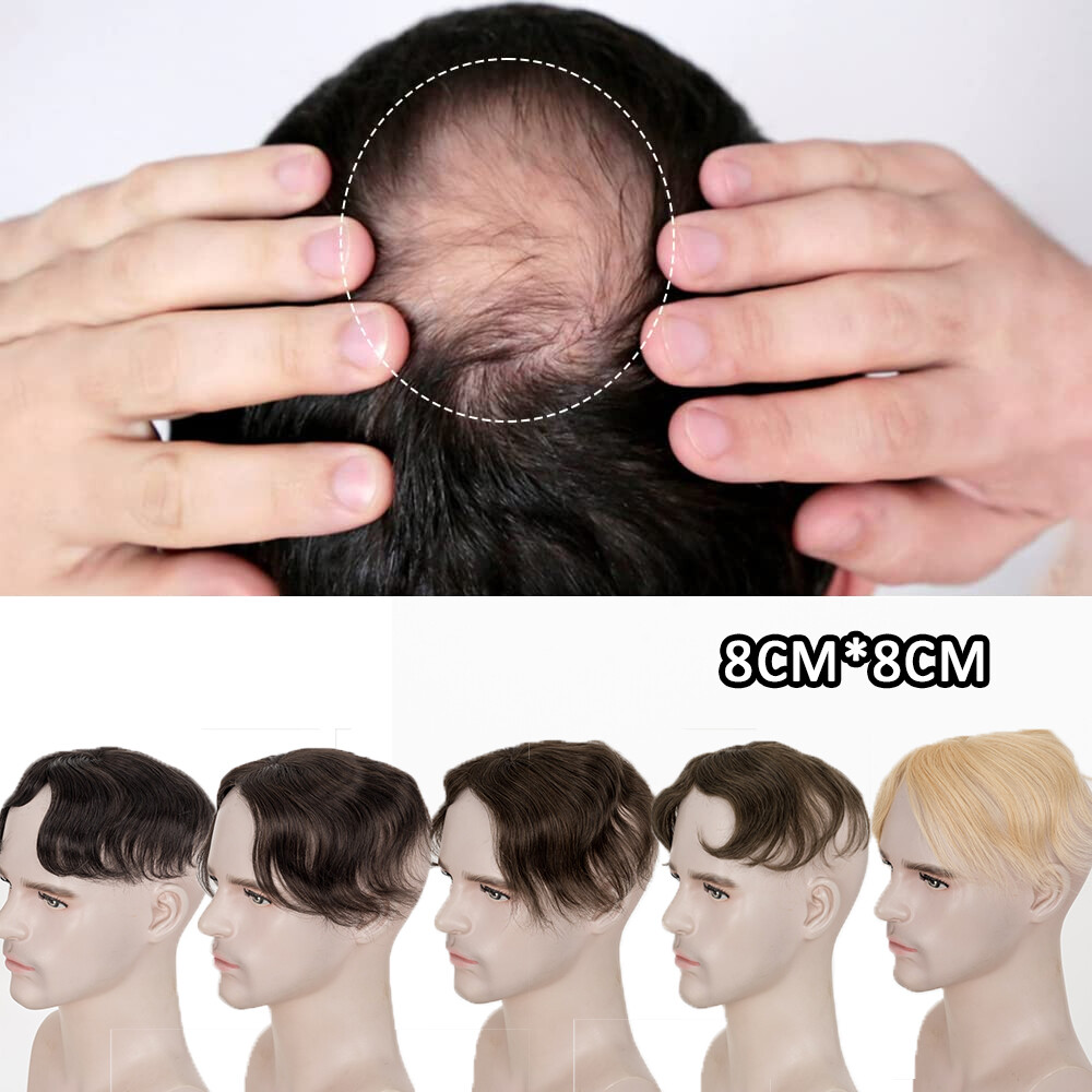 Bald Spot Hair Patch Toupee for Men Full PU Skin Base Cover-up Hair Patche Piece