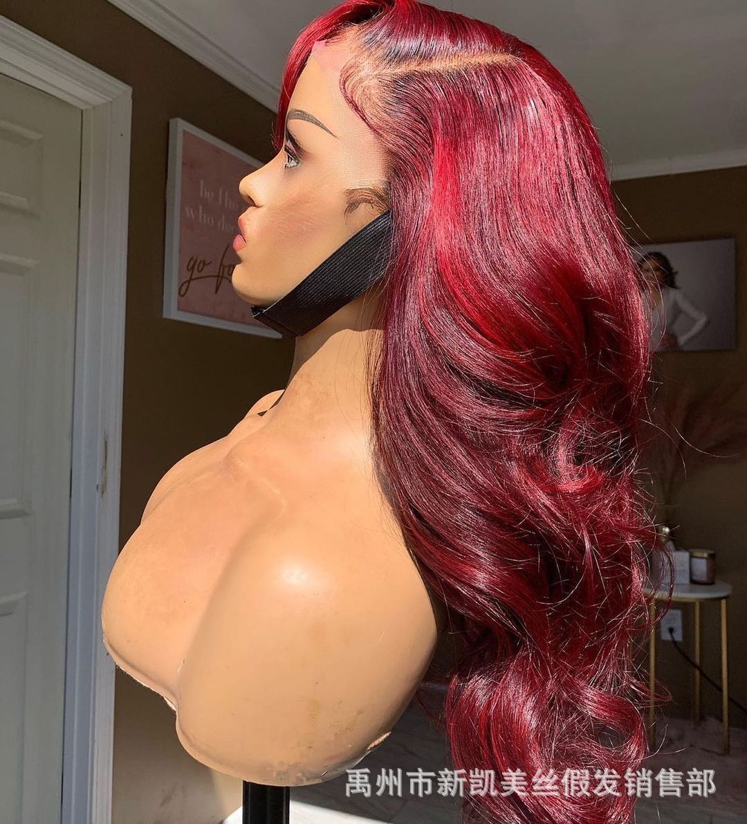 4X4 Lace Front Human hair Wig Ombre Burgundy Wigs Natural Wig