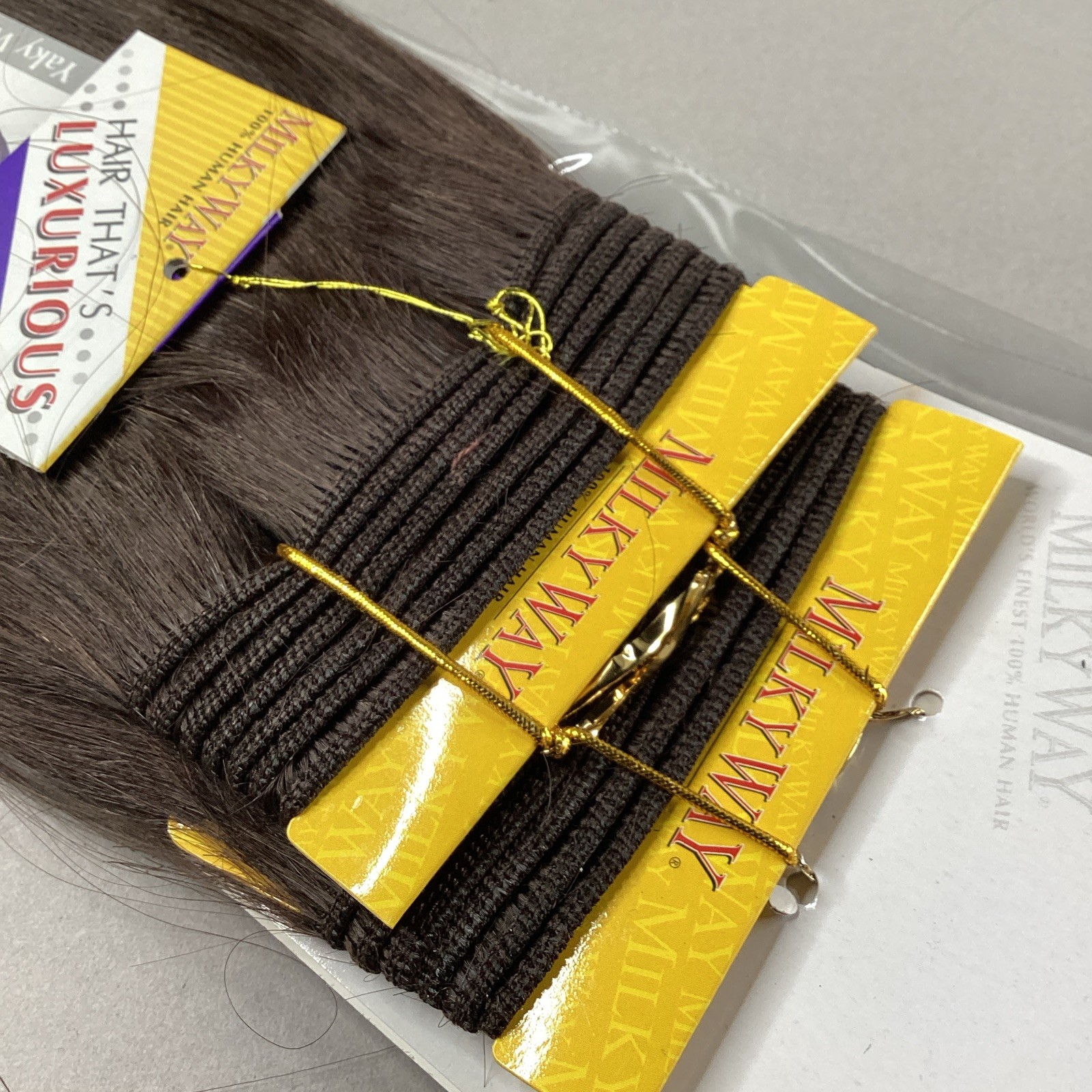Milky Way Yaky Weave #2 Darkest Brown 100% Human Hair Track Weft Extensions