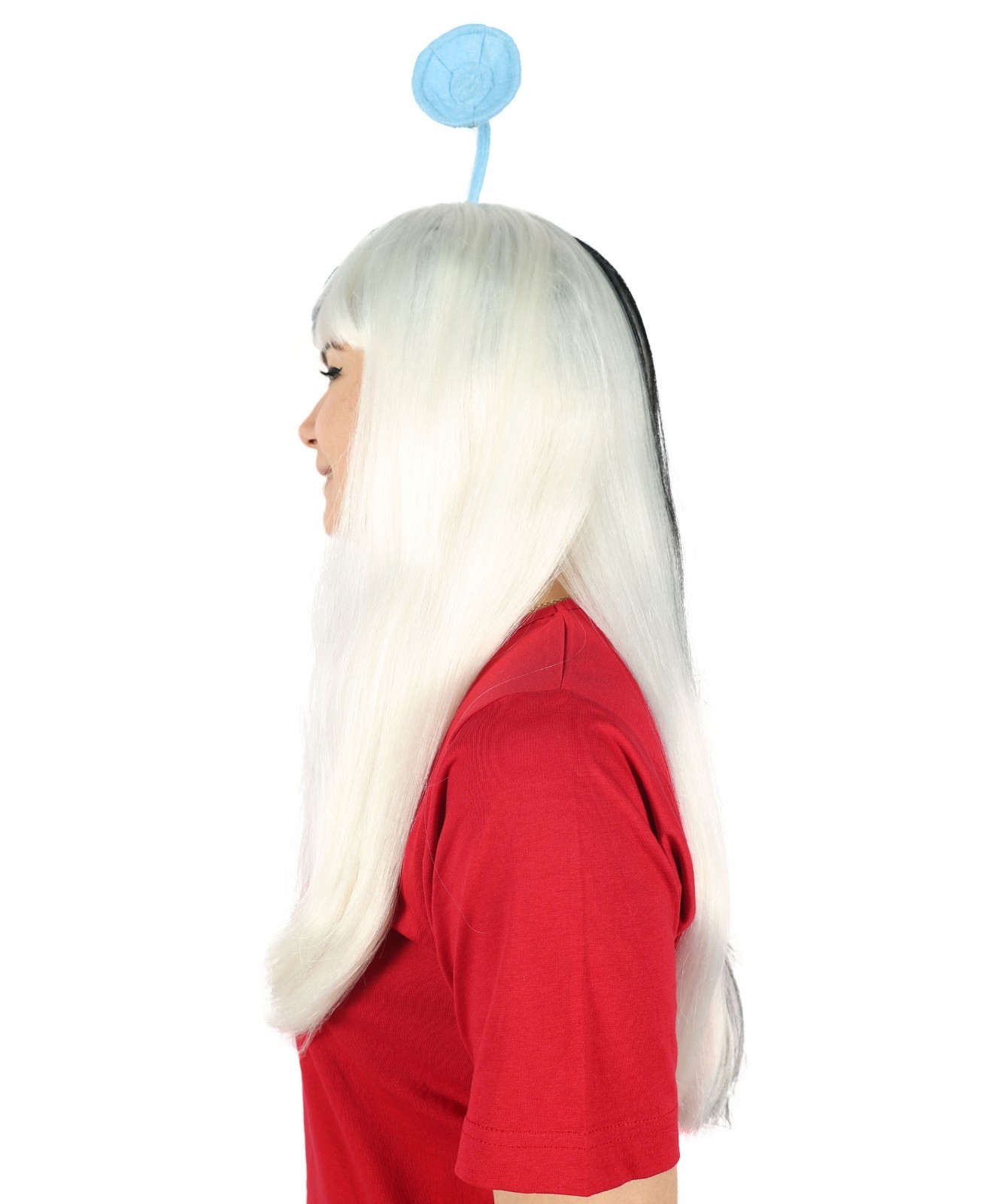 Women Aliens Wig with Antennae, TV/Movie Wigs , Premium Breathable Capless Cap
