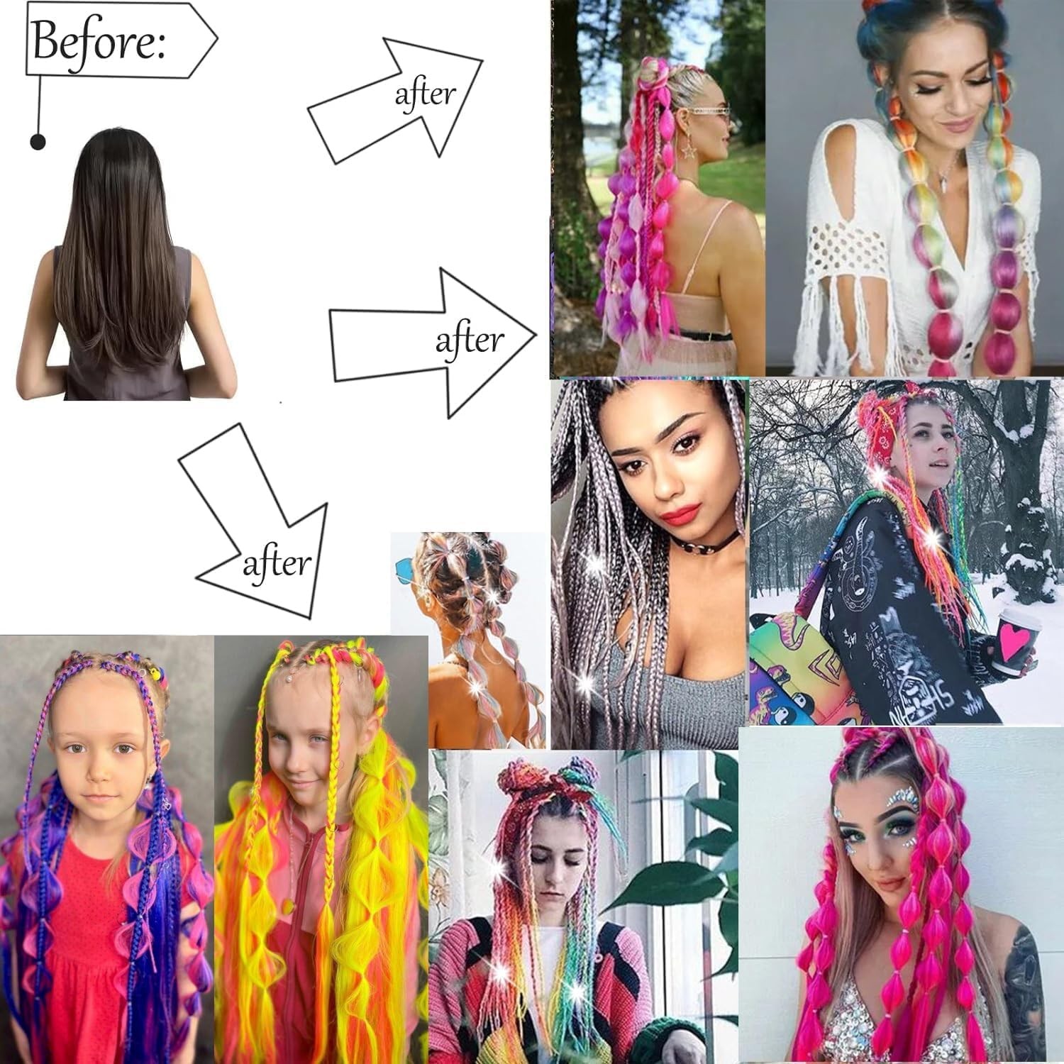 Bubble Ponytail Extensions 26 Inch Colored Hair Extensions With Hair Tie 1pcs…