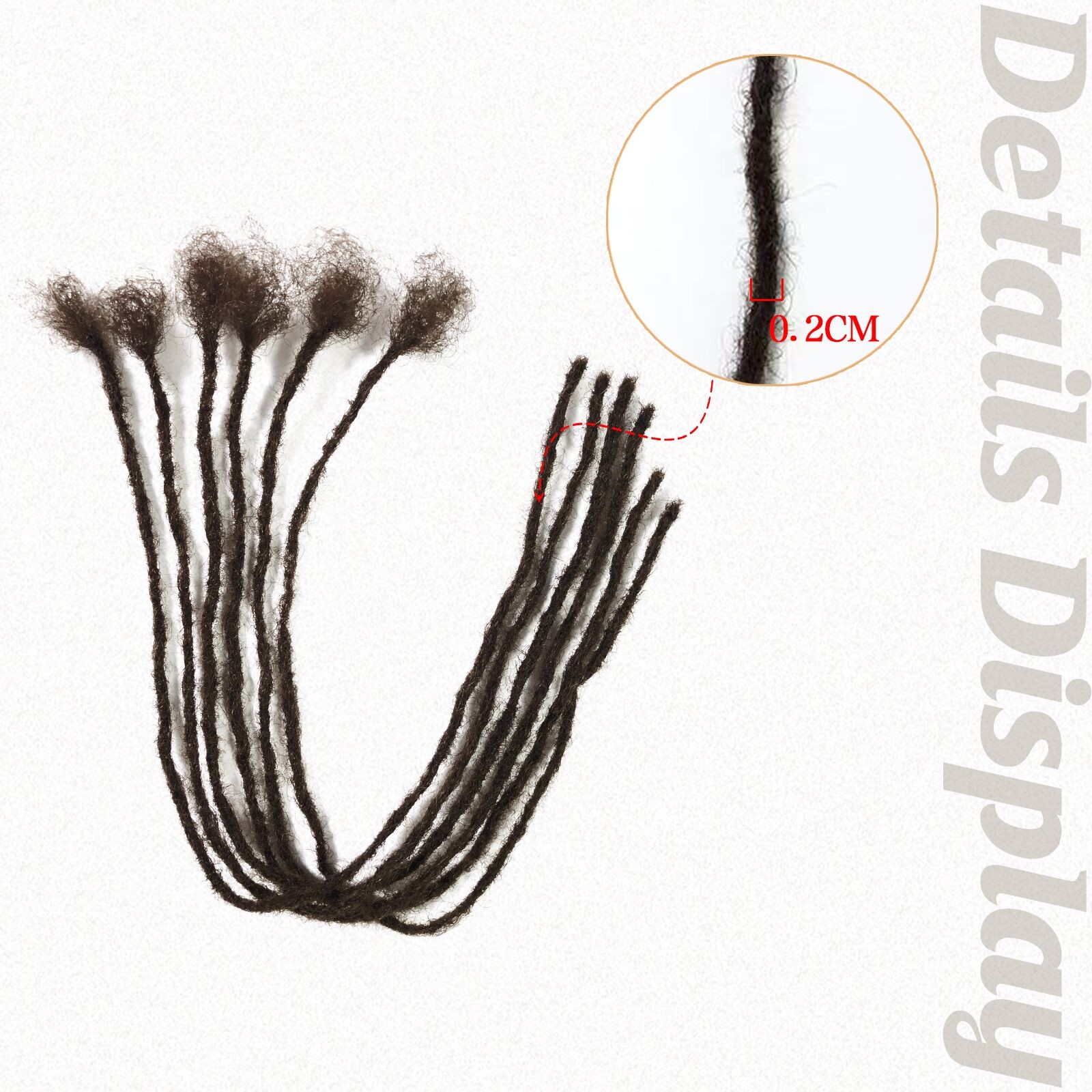 Human Hair Micro Locs Extensions 0.2cm Thin Dreadlocks Sister Locs Dreads 8-24″