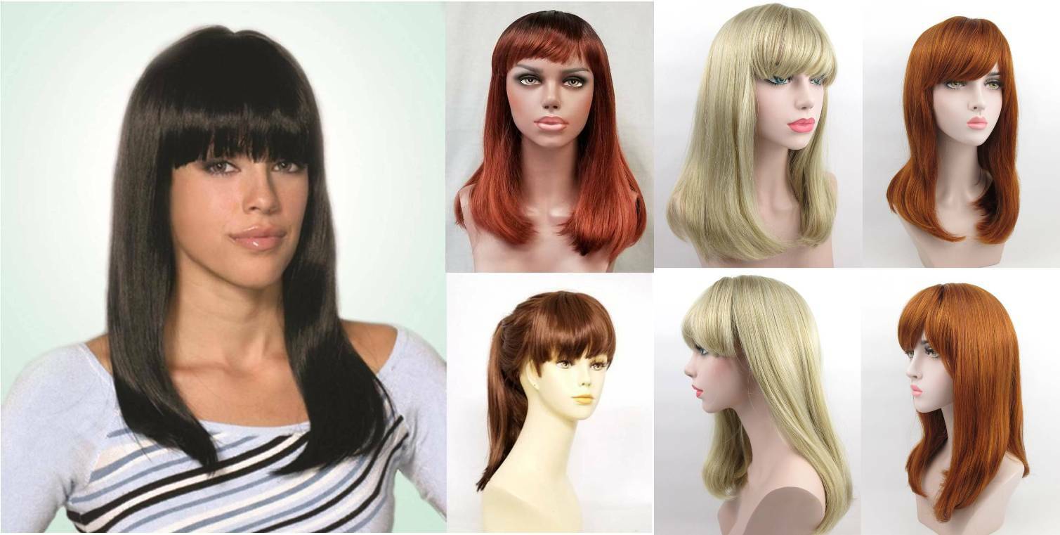 WOMENS LONG STRAIGHT HAIR CLEOPATRA STYLE WIG FULL BANGS SKIN TOP CARMEN ALISON