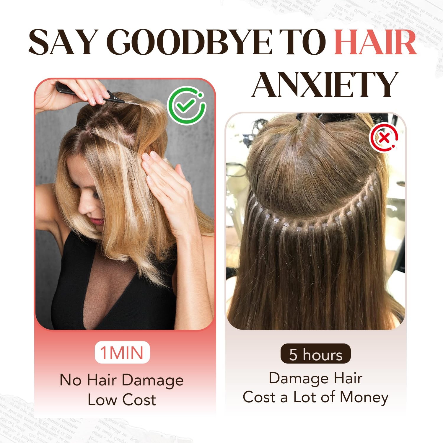 Xdhair Wire Hair Extensions 70G 14 Inch Hairpiece Medium Dark Brown Real Human