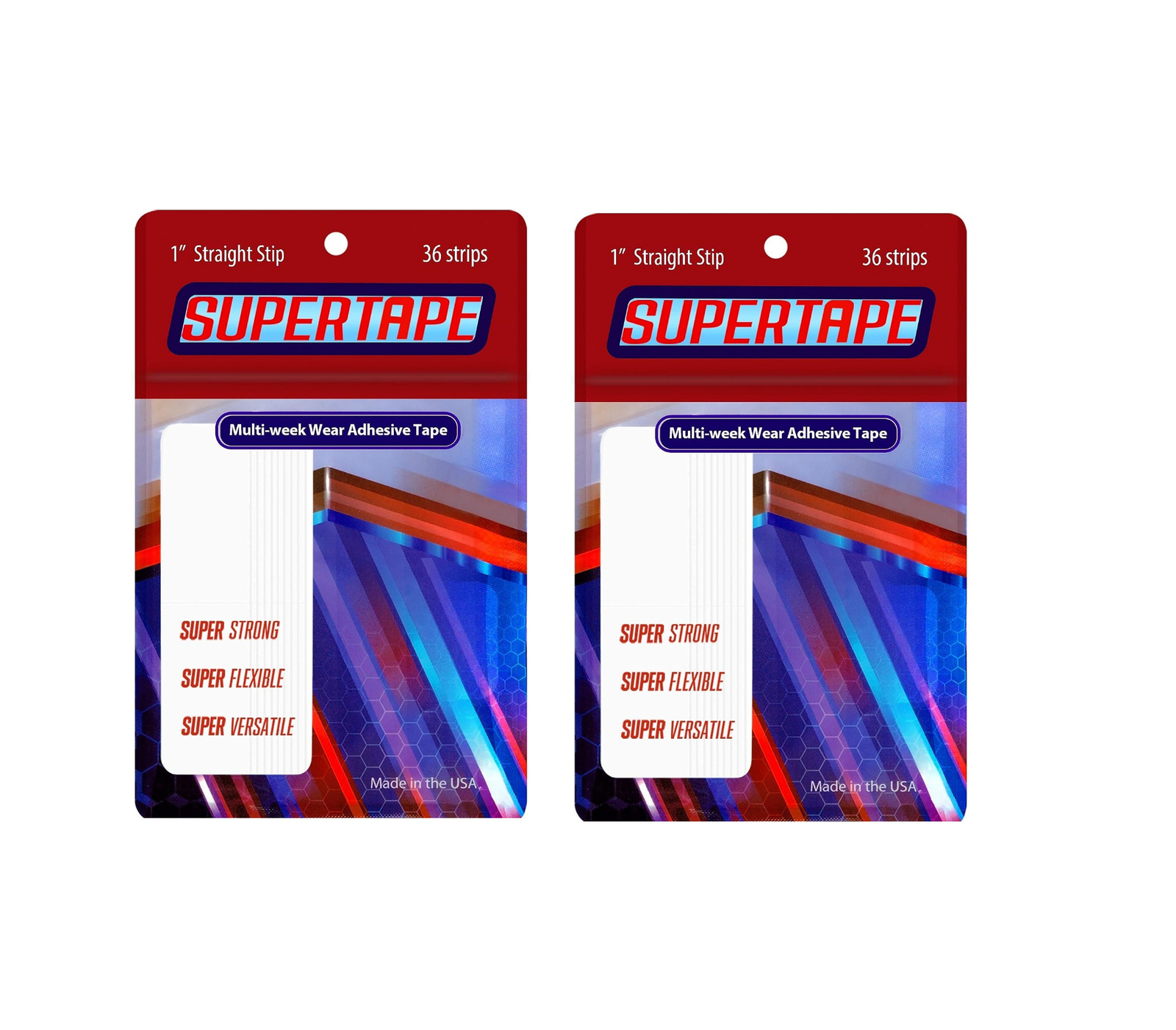 SUPERTAPE STRAIGHT STRIP 1″ X 3″ DOUBLE SIDED ULTRA HOLD TAPE LACE WIG 2 PACKS