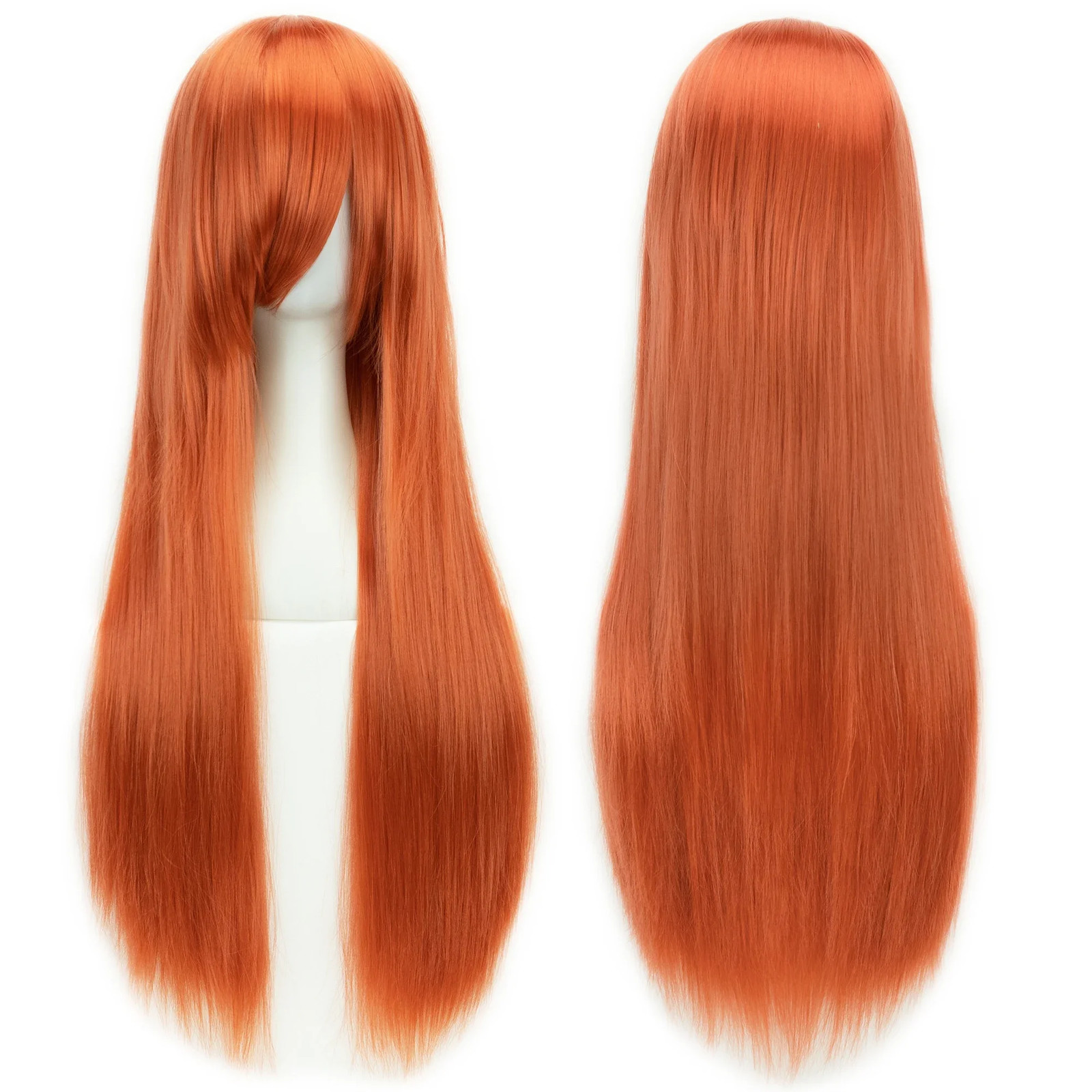 Long White Purple Black Straight Synthetic Cosplay Wig Party Hairpiece for Women