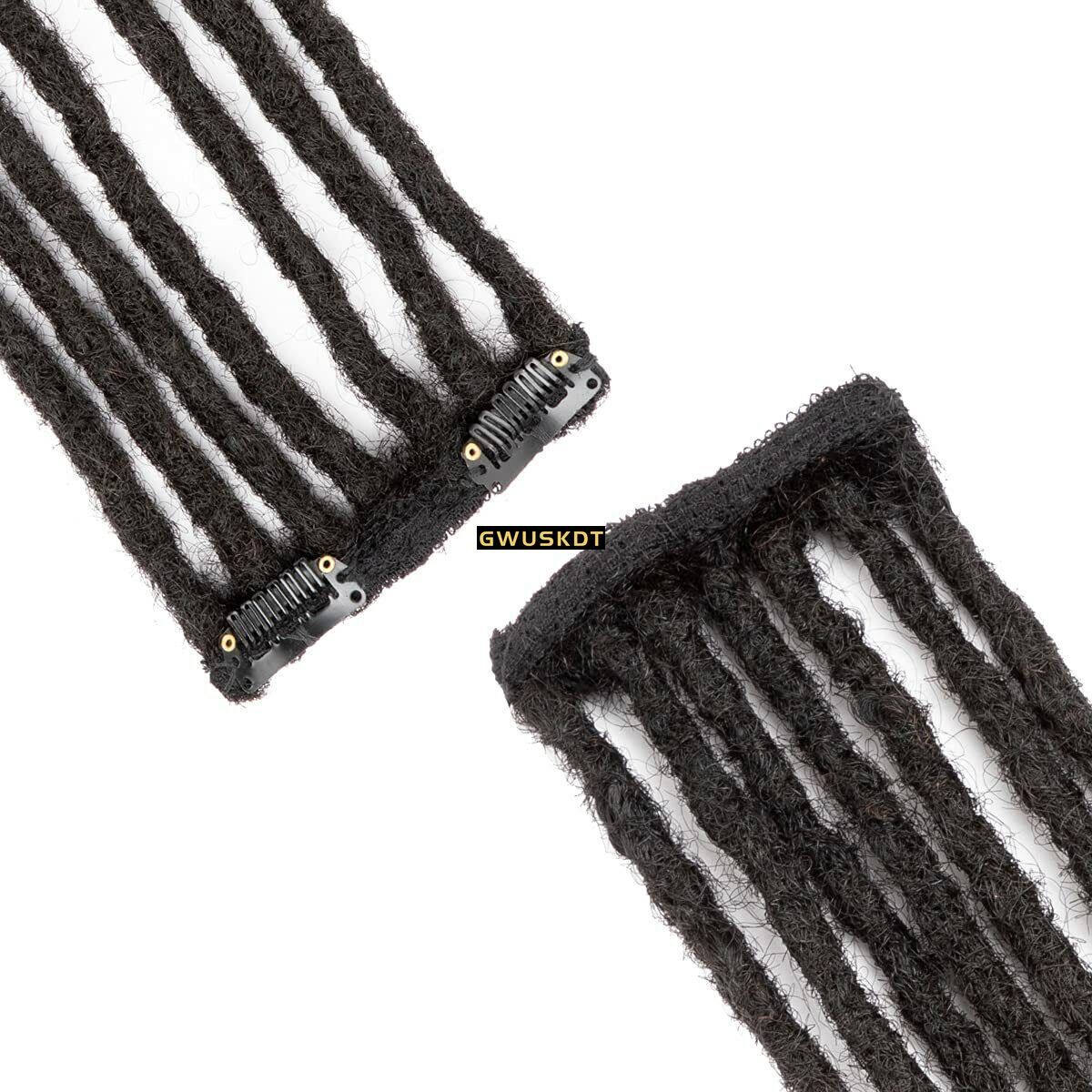 Dreadlocks 0.2 0.4 0.6 0.8cm black Real Human Hair Clip in Dreadlocks Extensions