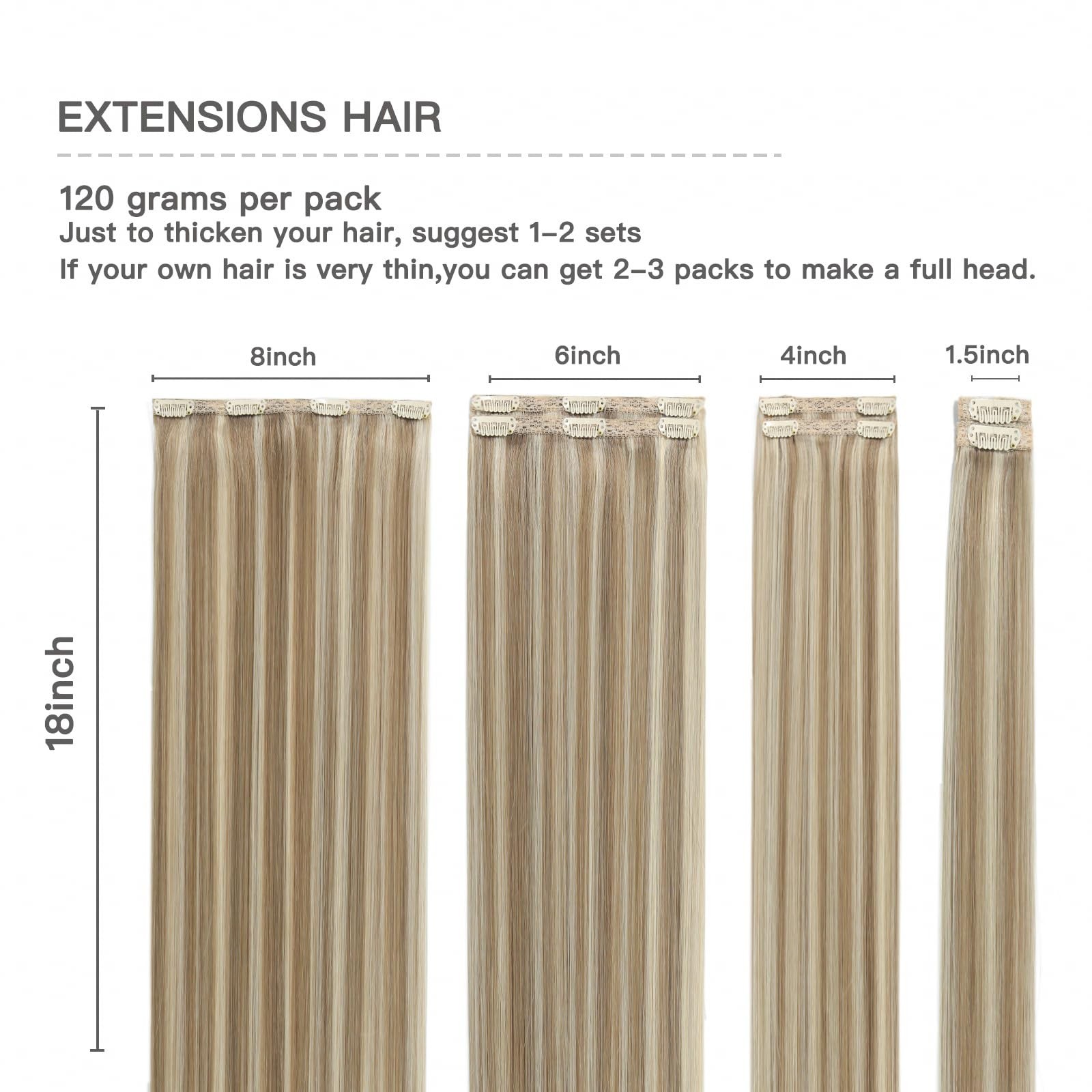 Fubili Clip In Hair Extensions Light Blonde Mix Golden Blonde Remy Clip On Hair