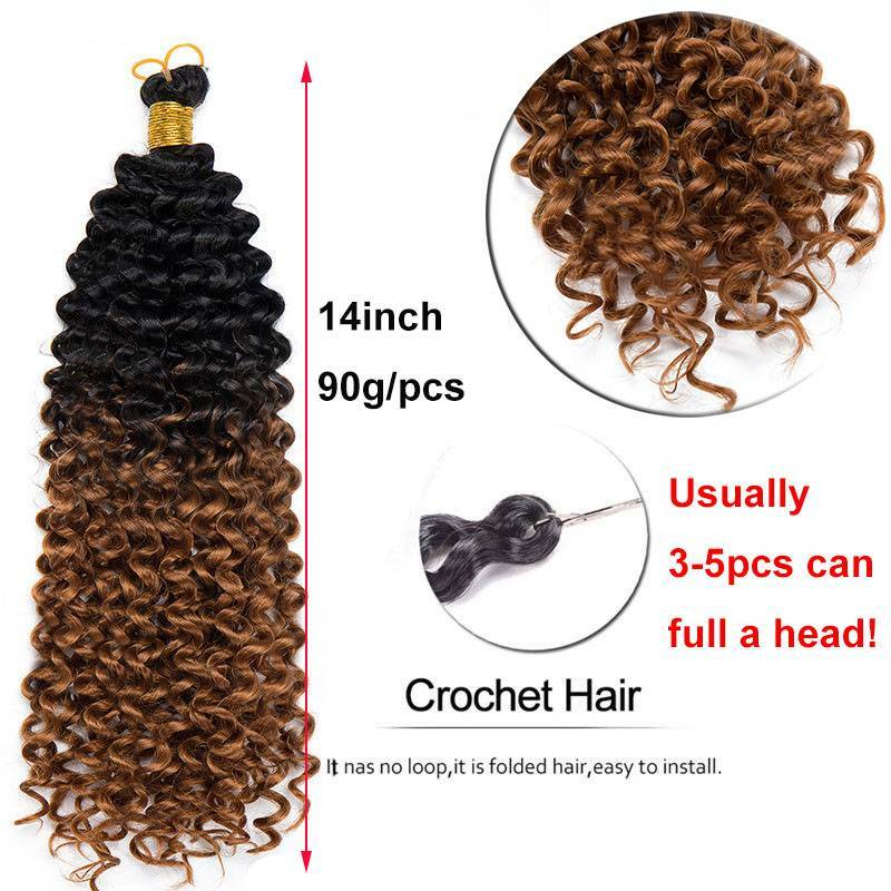 Real Thick Wave Twist Ombre Braid Water Curly Braiding Hair Extension Crochet US