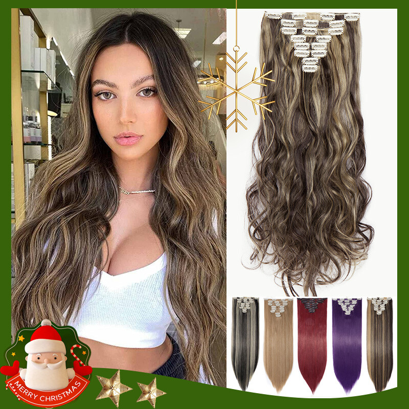 145G THICK Skin Weft Clip In 100% as Human Hair Extensions Full Head Highlight