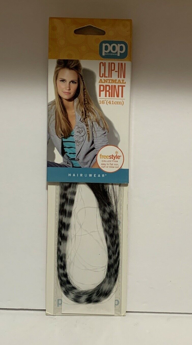 Hairuwear Put On Pieces Clip-in Animal Print Pink,White,Gin Tiger Hair Extension
