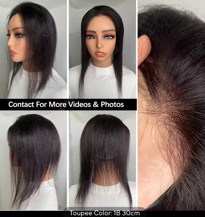 Real Human Hair Topper for Women HD Lace Front Hairpiece for High Forehead
