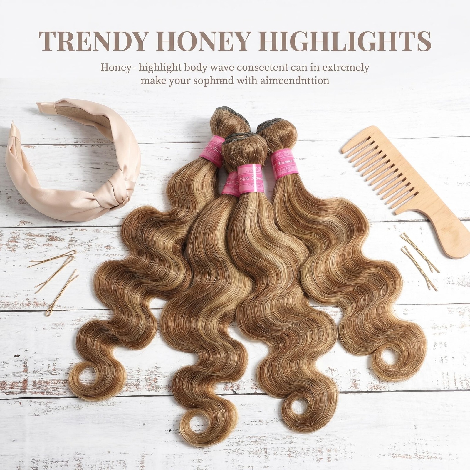 Seekomi Ombre Highlight Body Wave Bundles Human Hair 18 20 22 Inch 12A 100