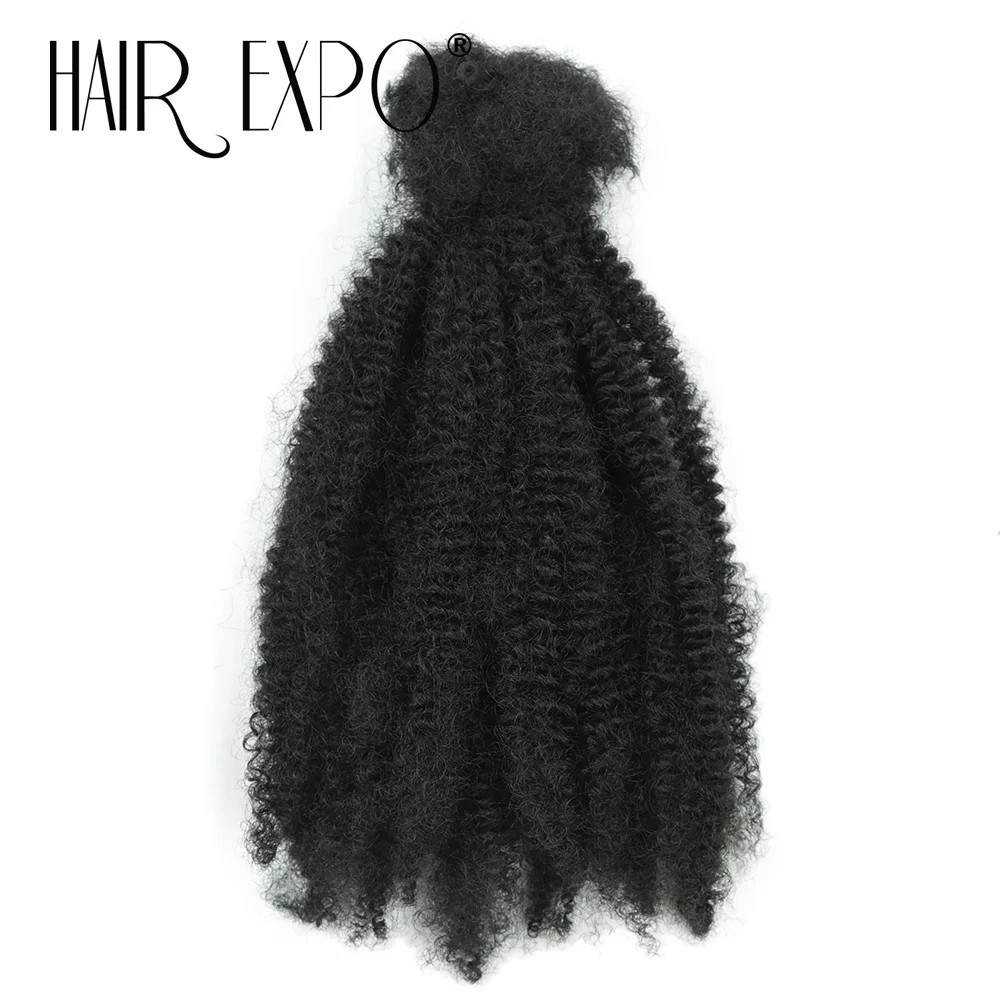 12Inch Ombre Afro Kinky Curly Bulk Synthetic Crochet Braiding Hair Extensions