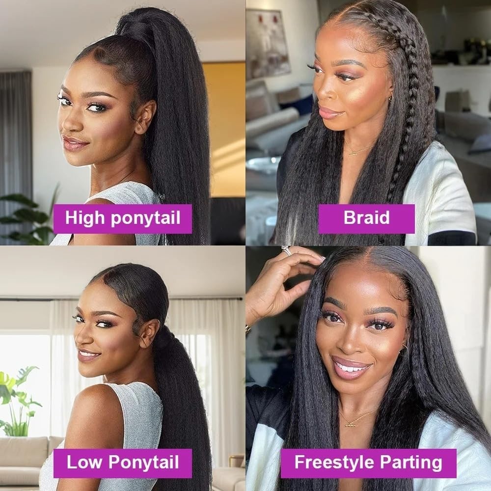 18-22″ Human Hair Kinky Straight 3x Bundles Yaki Straight 12A 100% Unprocessed