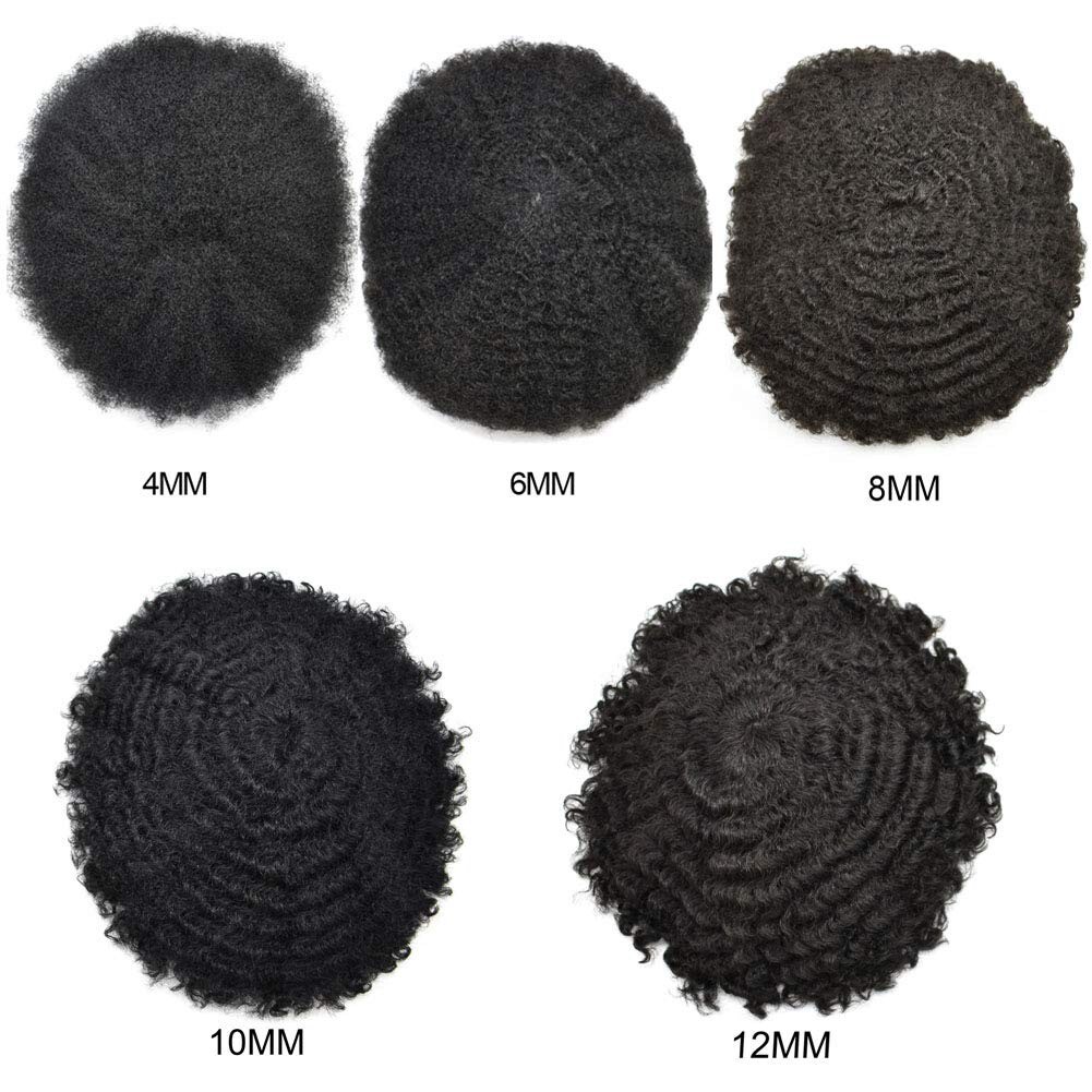 Afro Curl Mens Toupee French Lace FrontHair piece African American Hair Systems