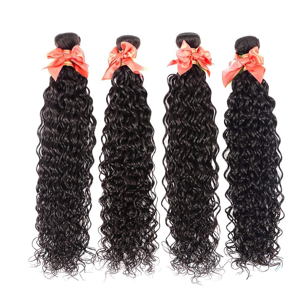 Luxurious Water Wave Human Hair Bundles – Natural Black, 22-28 Inch Extensions