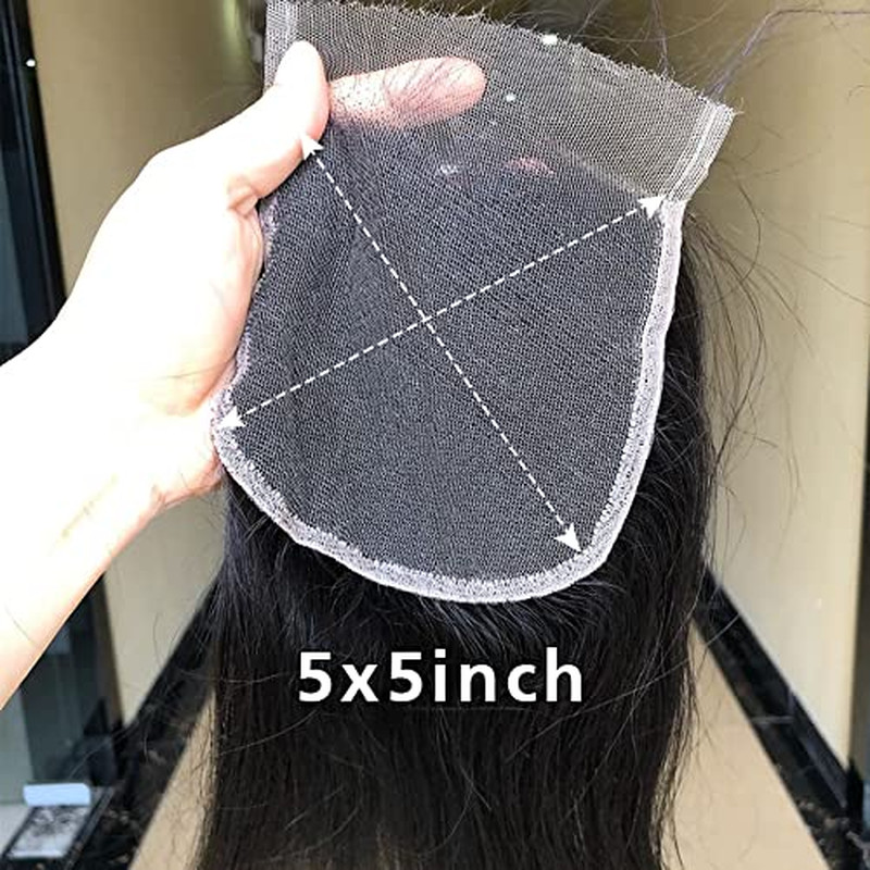 Amzhair 5X5 Hd Lace Closure Human Hair Straight Hd Transparent 100 Unprocessed