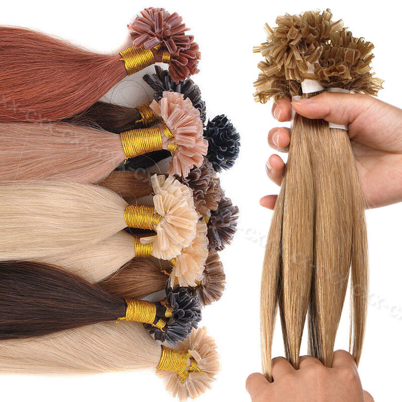 Nail U Tip Pre Bonded Real Remy Human Hair Extension Keratin Glue 150G Full Head